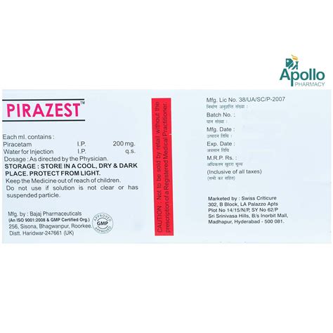 PIRAZEST 15ML INJECTION Price, Uses, Side Effects, Composition - Apollo ...
