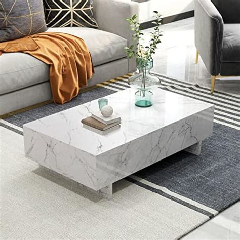 COSVALVE 41.3 White Marble Coffee Tables for Living India | Ubuy