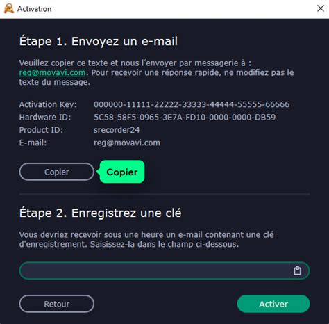 Instructions d'activation Movavi pour les utilisateurs de Windows