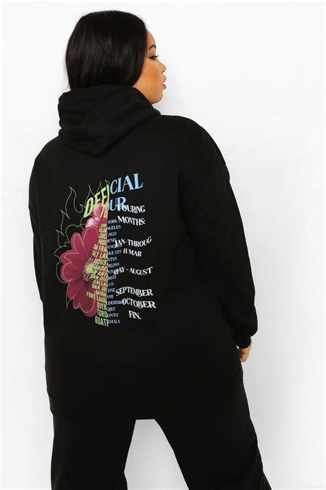 Plus Official Tour Back Print Hoodie | boohoo USA