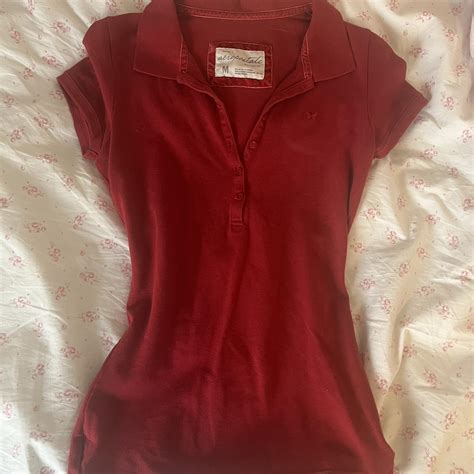 Aeropostale red collared shirt. I loveee the... - Depop