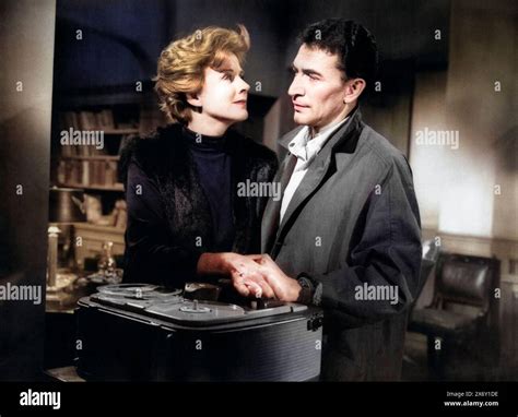 Janet Blair, Peter Wyngarde, on-set of the film, "Night Of The Eagle ...