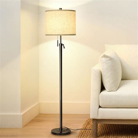 Adjustable Height Floor Lamp for Living Room, Black Standing Lamp ...