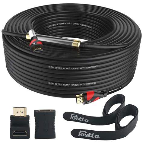 HDMI Cable 75 Feet with Built-in Signal Booster- Postta HDMI 2.0V Cable ...
