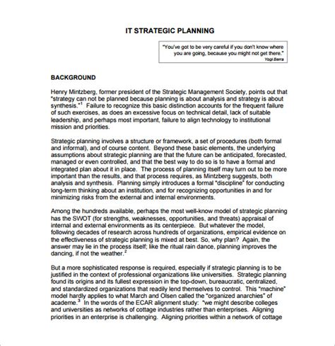 Image result for Strategic Plan Example PDF