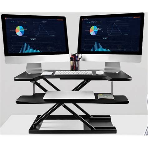 Sit-Standing Desk, Height-Adjustable Desk Attachment with Gas Spring ...