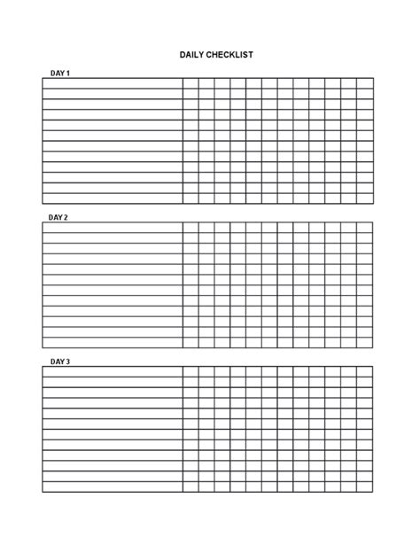 Free Printable Daily Checklist 的图像结果