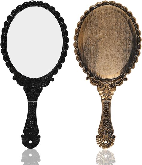 Amazon.com: Lystaii 2pcs Handheld Mirror, Vintage Hand Travel Purse ...