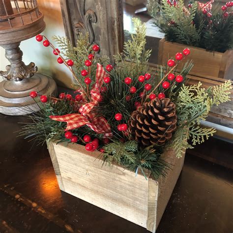 Wooden centerpiece box | Wooden box centerpiece, Christmas decorations ...