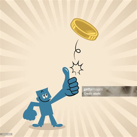 A Smiling Blue Man Tossing A Coin High-Res Vector Graphic - Getty Images