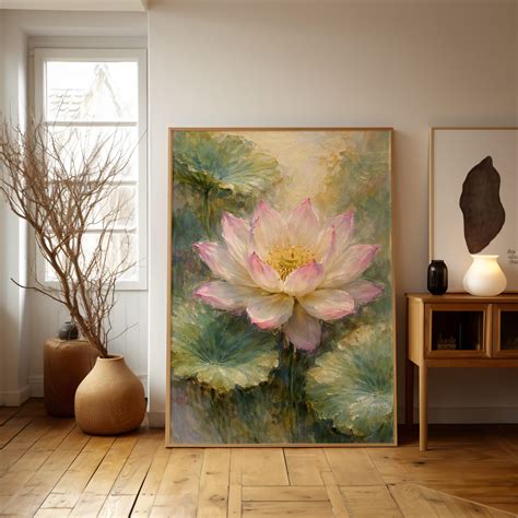 Lotus Flower Canvas Art for Bedroom | Rustic Charm | Rustic Charm
