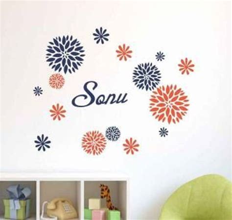 wall art stickers Sonu personalized name floral wall decal stickers ...