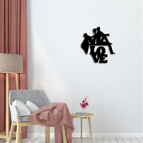 "Married Couple" Black Engineered Wood Wall Art Cutout, Ready to Hang ...