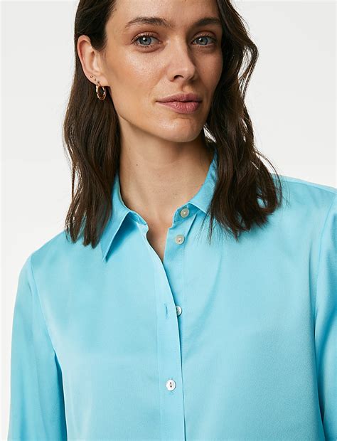 Buy Satin Collared Shirt at Marks & Spencer