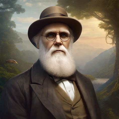 Portrait of biologist Charles Darwin, Sci fi, 4k, ul...