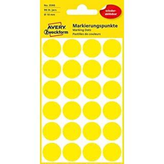 Adhesive dots, calibre 18mm, yellow 96 pc., 2,70