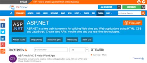 ASP.NET Tutorials 的图像结果