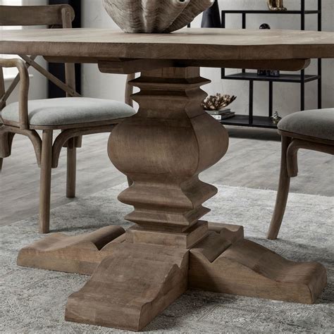 Elegant Round Wooden Pedestal Dining Table – Timeless Style for Modern ...