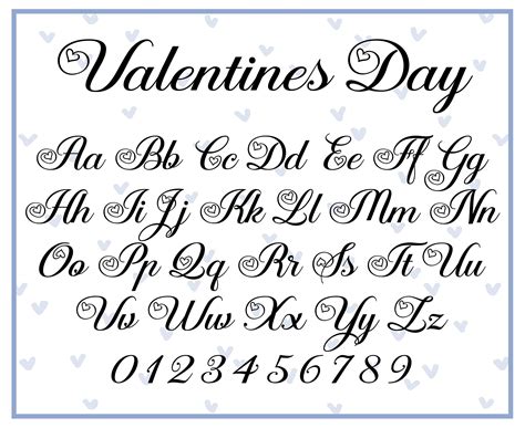 Valentine's Day Font Valentine Font Heart Font Love Font Svg Font With ...