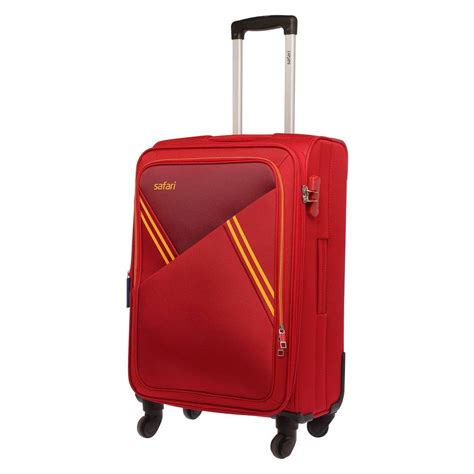 Safari Swift 55 4W Red Softshellsided Polyester Trolley Inline Suitcase ...