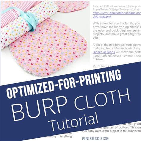 Image result for Easy Burp Cloth Tutorial