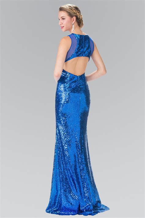 Sleeveless Sequined Dress with Sheer Cutouts by Elizabeth K GL2292 ...