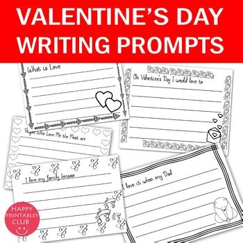 Valentine's Day Writing Prompts and Valentines Day Writing Papers