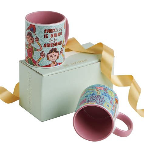 Buy Chumbak Just Being Indian Mugs Gift Set (Pink) Online at Low Prices ...