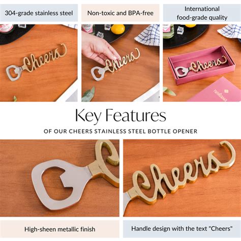 Cheers Stainless Steel Bottle Opener Online - Premium Bar Tool | Nestasia