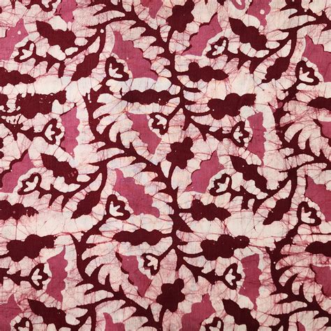 (PRE-CUT 1.60 METER) Pure Cotton Moum Batik Off White With Light Maroo ...