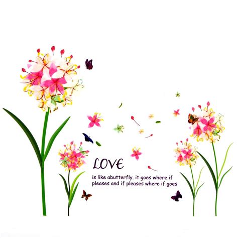 Generic Flower Butterfly Prints PVC Bathroom DIY Ornament Wall Sticker ...