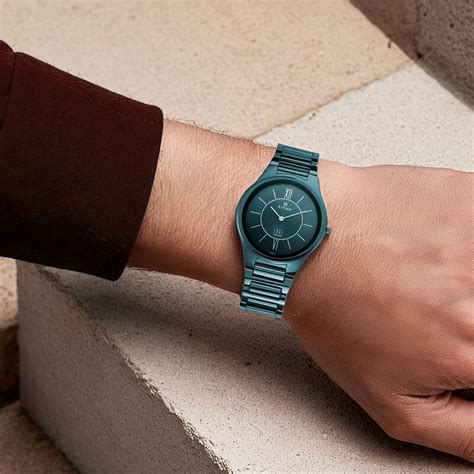 Buy Online Titan Edge Ceramic Quartz in Glossy Electric Blue Dial Watch ...