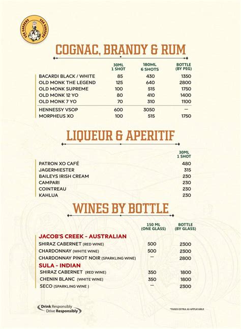 Menu at USA Gardens In Town - Restaurant Bar Party Halls, Ambala