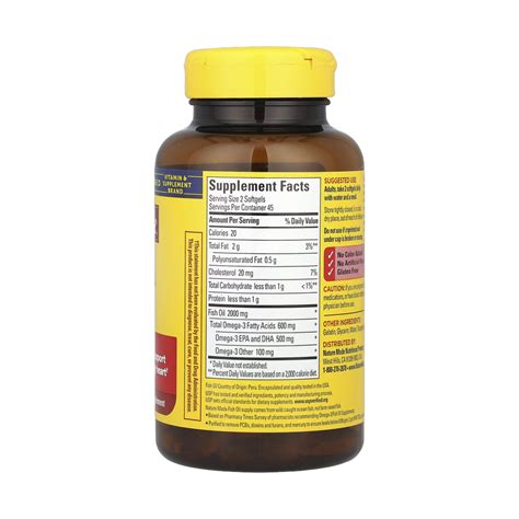 Nature Made, Fish Oil, 1,000 mg, 90 Softgels – Maple Herbs