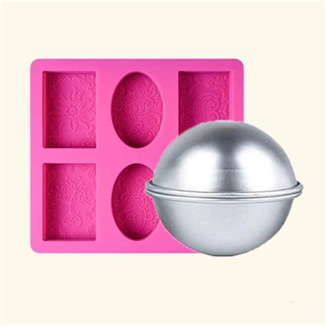 Buy 6 Flower Pattern Shape Rectangle Mold + Bath Bomb Mold Combo Pack ...