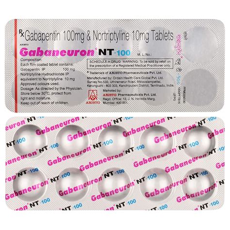 Gabaneuron NT 100 - Strip of 10 Tablets : Amazon.in: Health & Personal Care