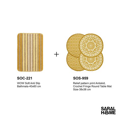 Festival Gift Set: Buy Table Mat Set of 2 (Yellow) - Saral Home