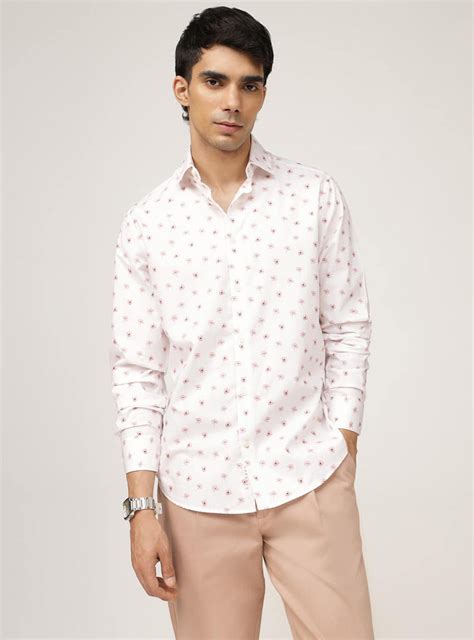 Andamen Coral Flora Print Cotton Shirt