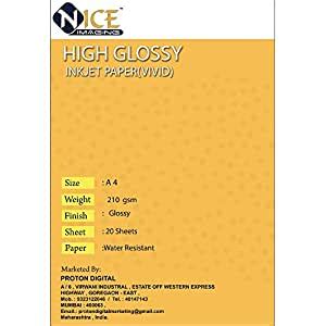 Nice Imaging Cast Coated High Glossy Inkjet Paper (VIVID) A4 Size - 210 ...