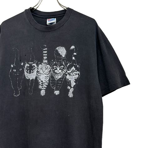 H 90'S CAT PRINT T-SHIRT LARGE | skrova