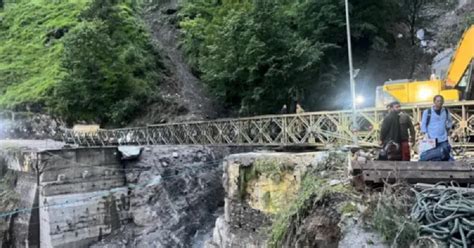 Valley bridge construction on Gangotri National Highway in final stage ...
