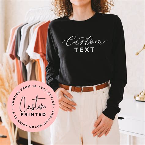 Custom Long Sleeve Shirt Personalized Long Sleeve Shirt - Etsy UK