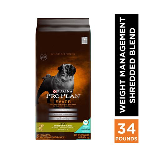 Purina Pro Plan Weight Management Dry Dog Food, Shredded Blend Chicken ...