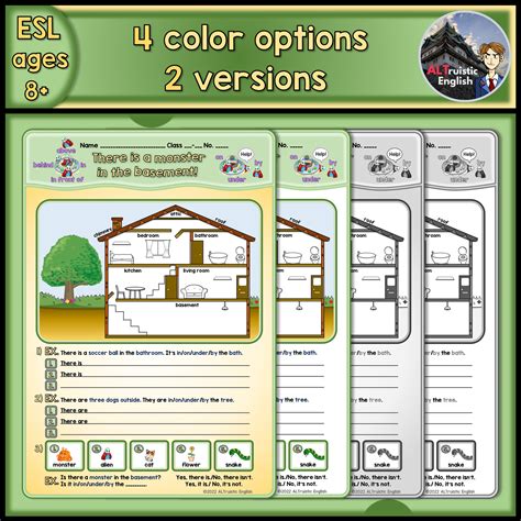 ESL Preposition Drawing Speaking Writing Activity Worksheet Lesson Plan ...