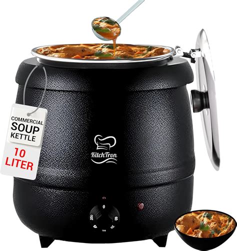 Amazon.com: KitchTron Commercial Soup Kettle with Hinged Lid and Stainless Steel Removable inner ...