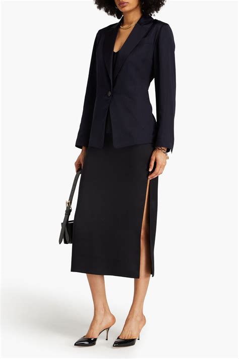 VINCE. Silk and cotton-blend satin blazer | THE OUTNET
