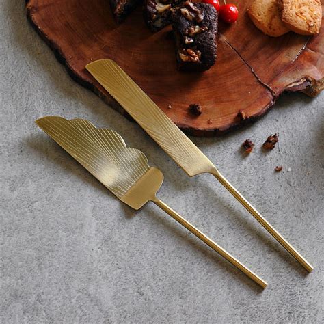 Gold Cake Server & Knife Set For Weddings & Birthdays – Mora Taara