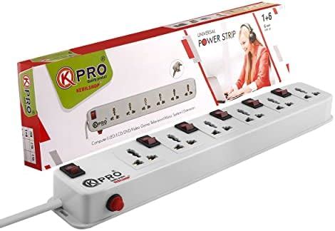 FEDUS 4 Meter Long Extension Board Extension Box|Spike Guard 6 Socket 6 ...