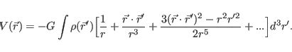 \begin{displaymath}V(\vec r)=-G\int \rho(\vec r')\Big[\frac{1}{r}+\frac ...