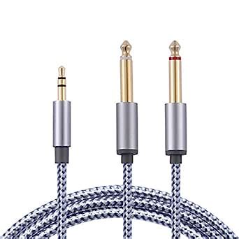 3FT Yirddeo 3.5mm 1/8" TRS to Dual 6.35mm 1/4" TS Mono Stereo Y-Cable ...